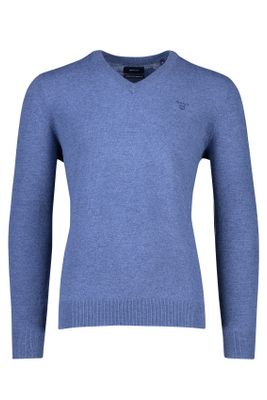 Gant Gant pullover v-hals lamswol blauw