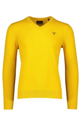 Gant Gant pullover v-hals lamswol geel