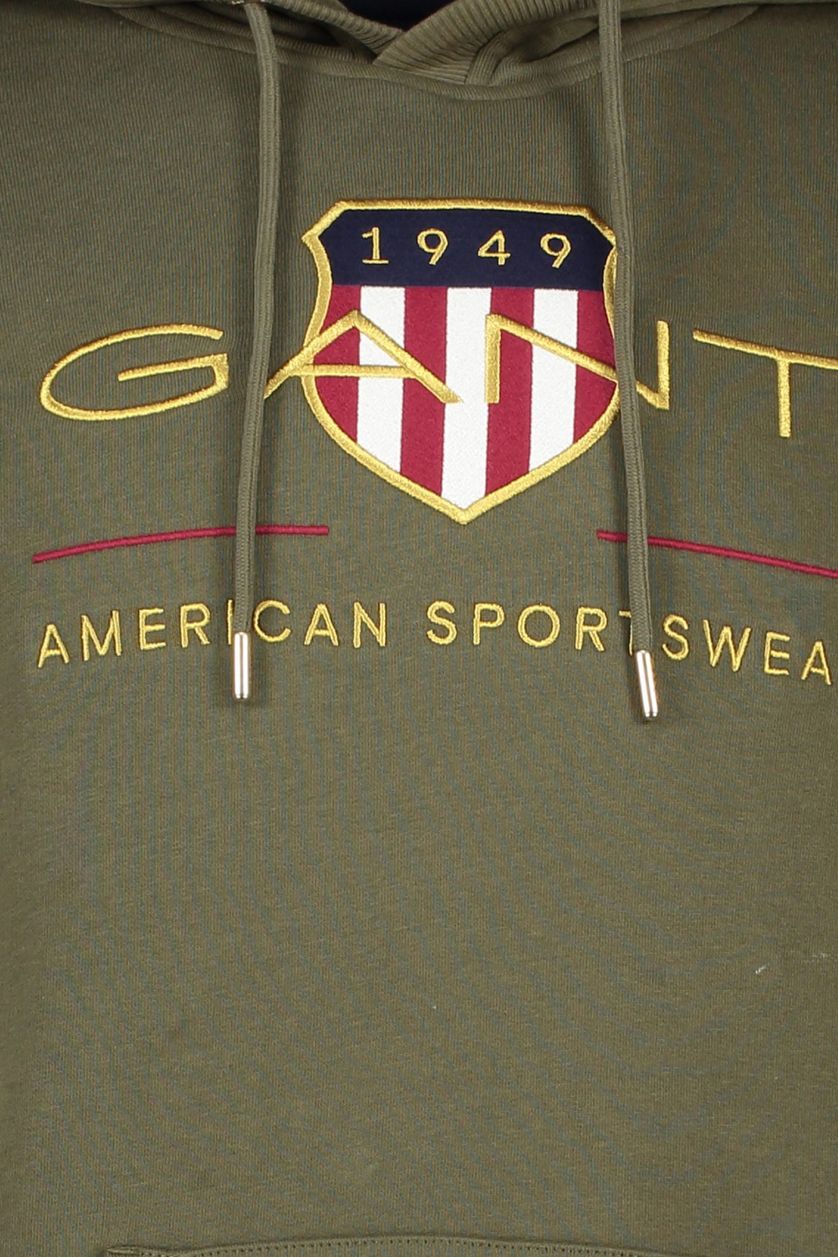 Gant hoodie groen logo