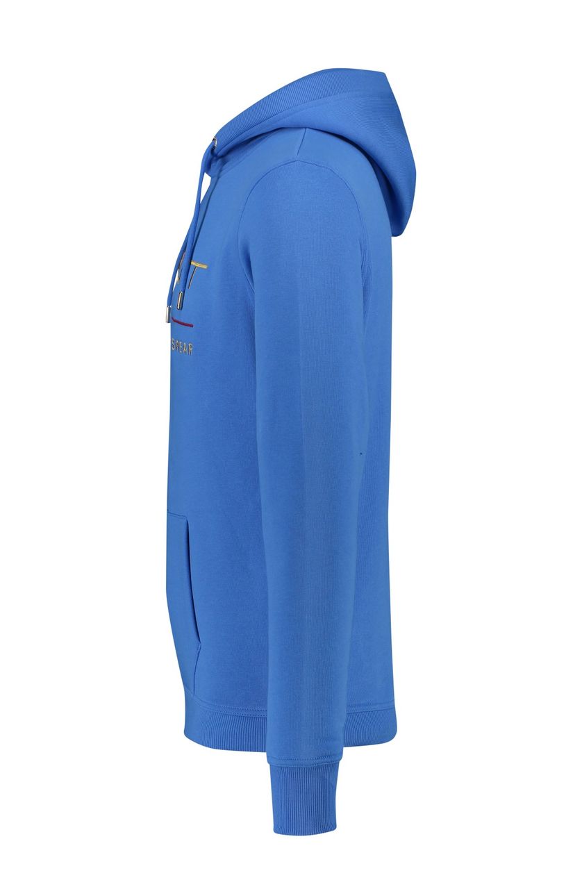 Gant sweater capuchon blauw met logo