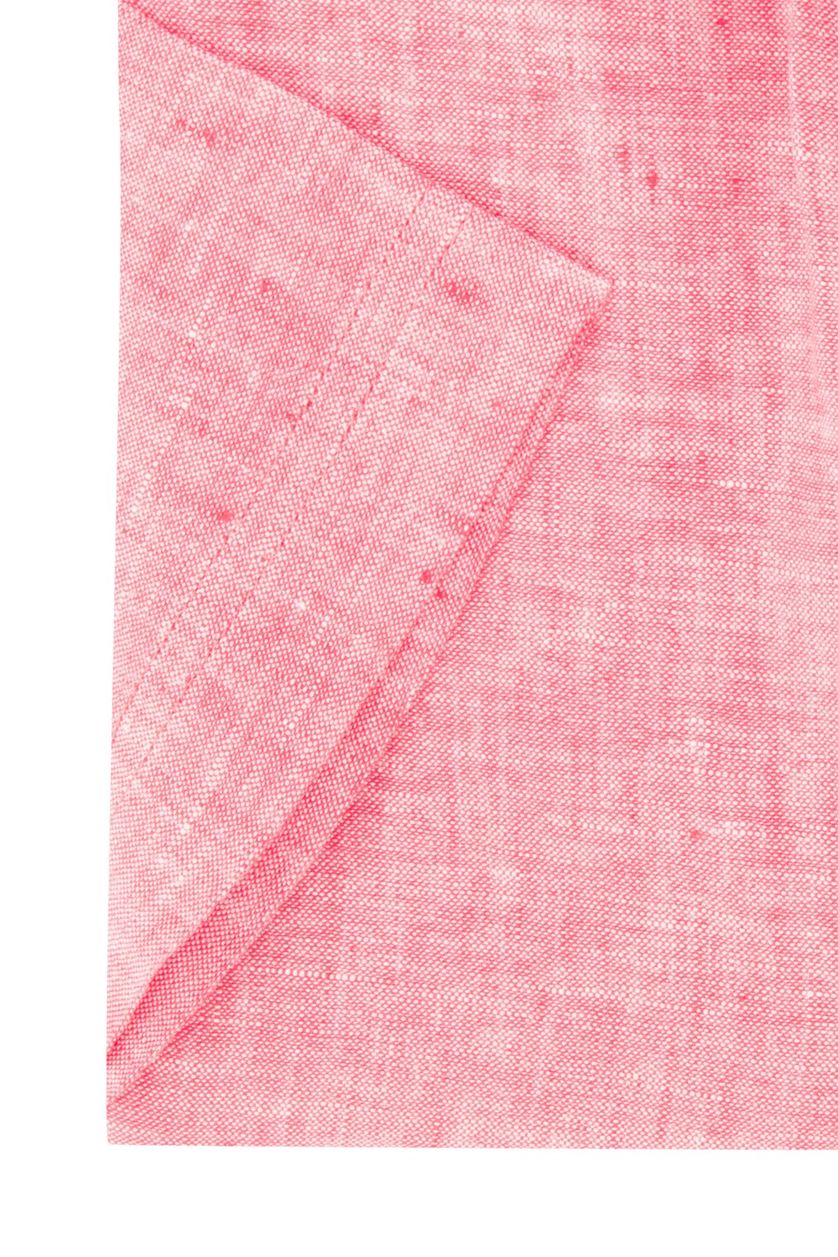 Gant casual overhemd korte mouw normale fit roze effen linnen