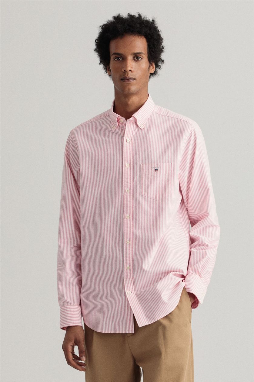 Roze gestreept overhemd Gant