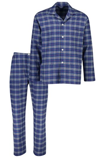 Bonsoir pyjama donkerblauw grijs geruit