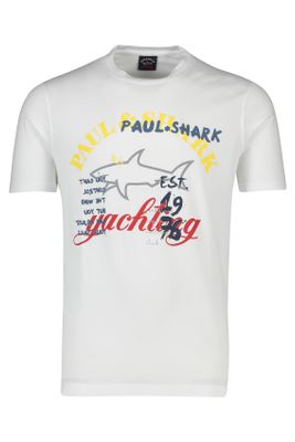 Paul & Shark Wit t-shirt Paul & Shark opdruk