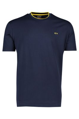 Paul & Shark T-shirt Paul & Shark donkerblauw ronde hals gele details