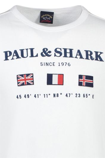 Paul & Shark trui met opdruk wit