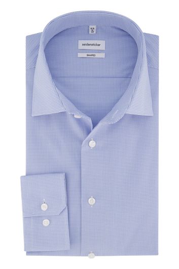 Shaped overhemd Seidensticker strijkvrij lichtblauw