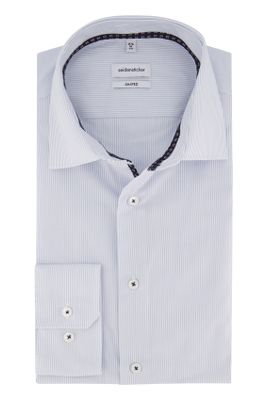 Seidensticker Overhemd Seidensticker Shaped wit lichtblauw streepje