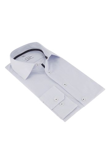 Overhemd Seidensticker Shaped wit lichtblauw streepje