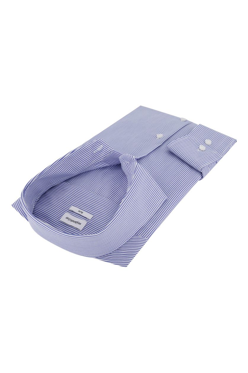 Overhemd Slim Fit Seidensticker blauw wit streep