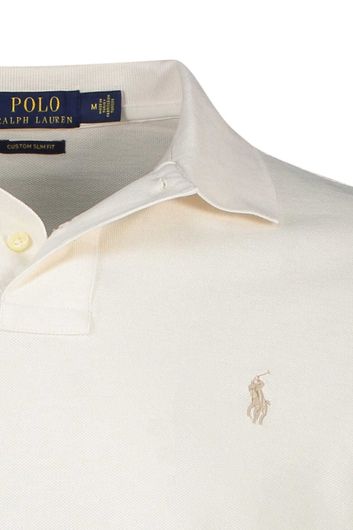Poloshirt Ralph Lauren creme Costum Slim Fit