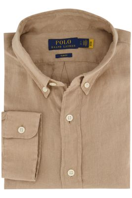 Polo Ralph Lauren Beige overhemd Ralph Lauren Slim Fit linnen