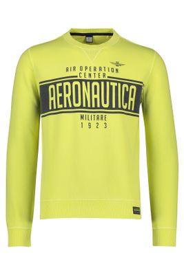 Aeronautica Militare Aeronautica Militare sweater met opdruk neon geel