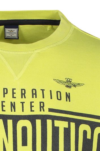 Aeronautica Militare sweater met opdruk neon geel