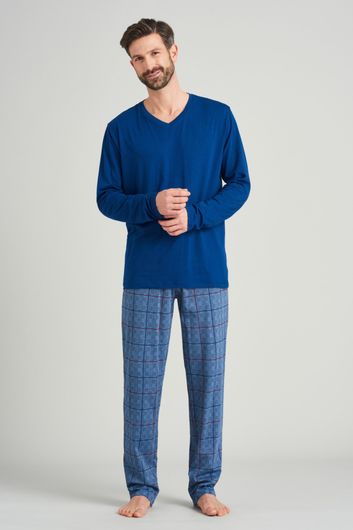 Pyjamabroek blauw geruit Schiesser