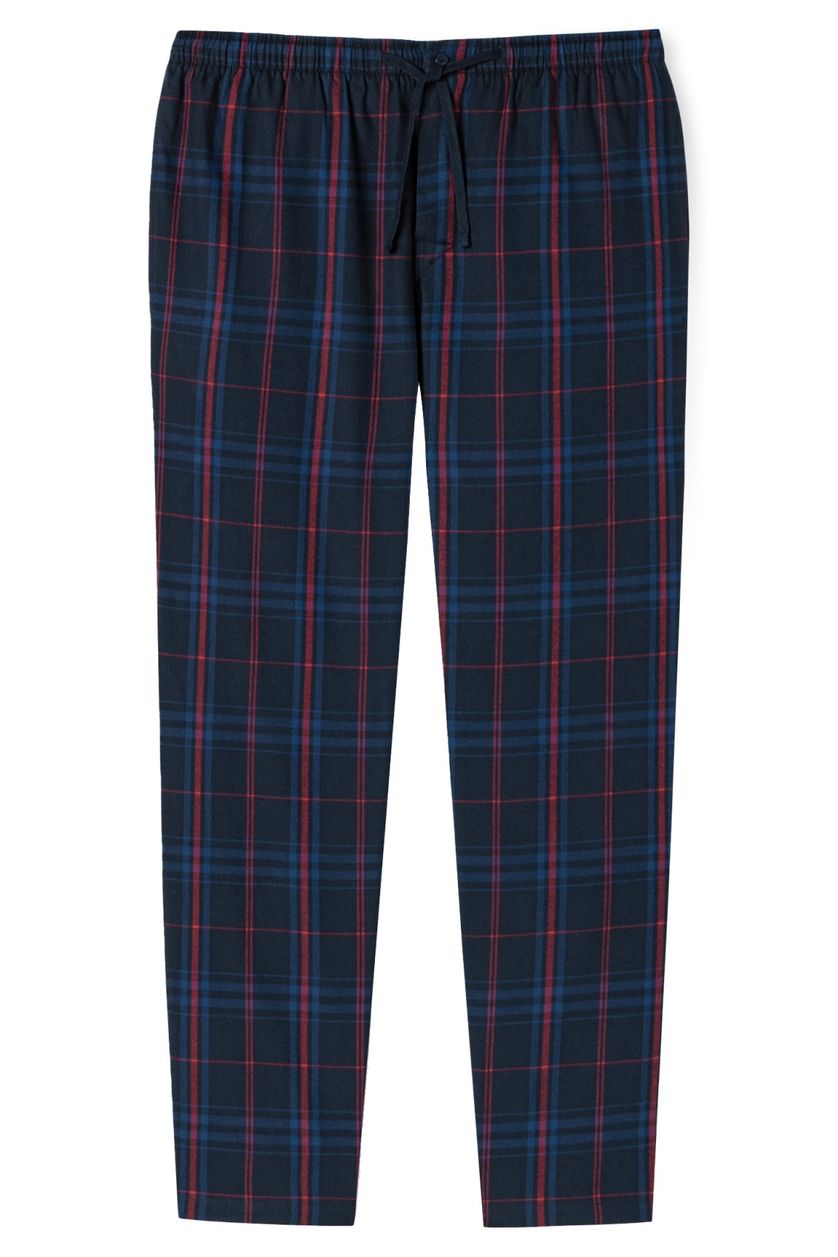 Pyjamabroek donkerblauw rood geruit Schiesser