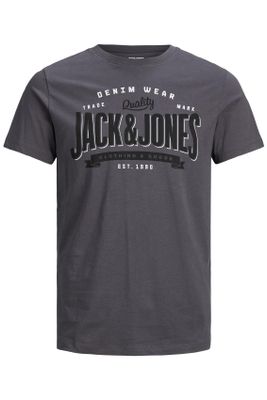 Jack & Jones Jack & Jones t-shirt met print grijs Plus Size