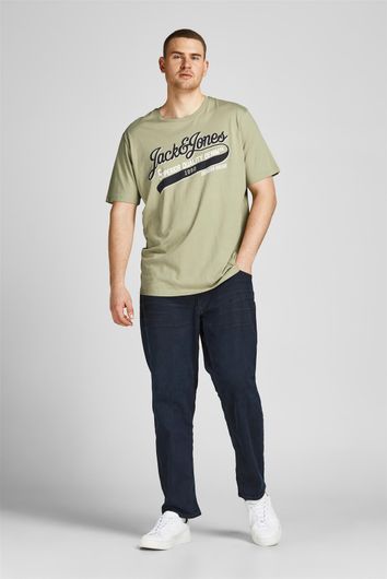 Jack & Jones t-shirt groen met print Plus Size