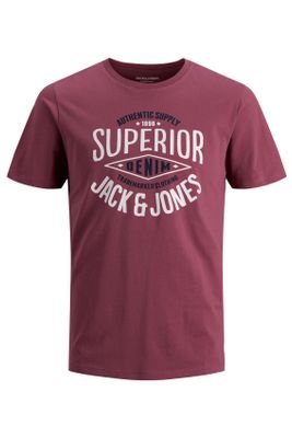Jack & Jones Jack & Jones t-shirt bordeaux met print
