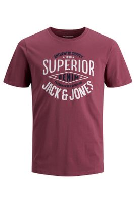 Jack & Jones Jack & Jones t-shirt Plus Size bordeaux met print 