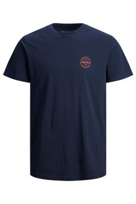 Jack & Jones Jack & Jones t-shirt  Plus Size donkerblauw met logo effen