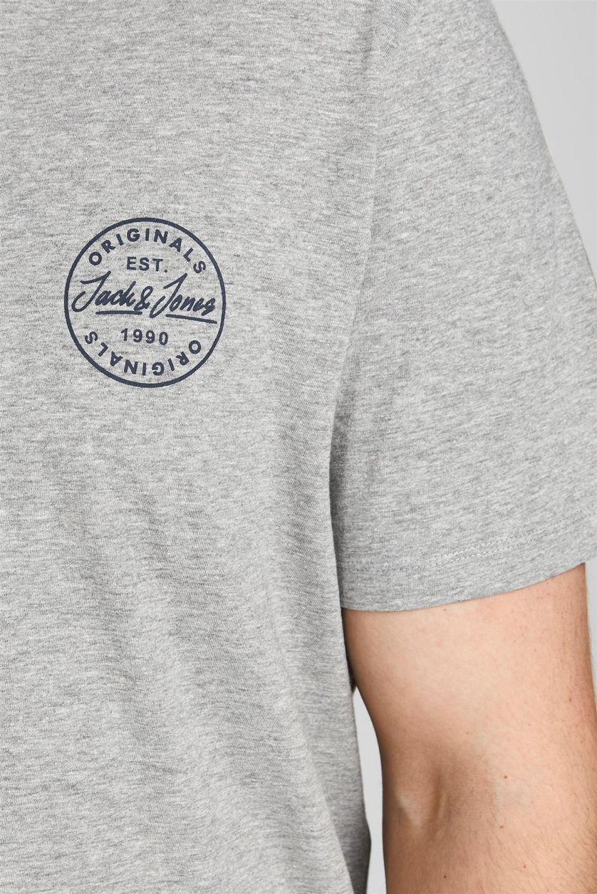 Jack & Jones Plus Size t-shirt grijs met embleem