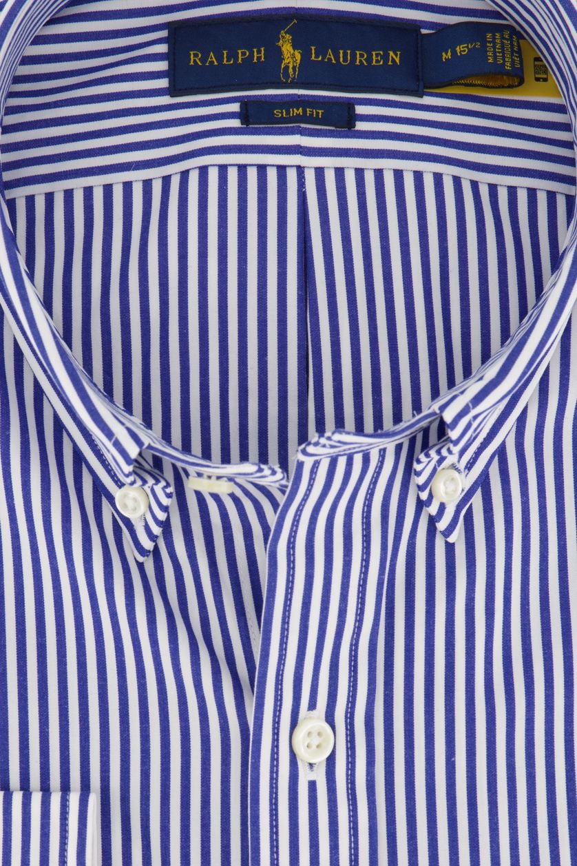 Overhemd Ralph Lauren blauw wit gestreept Slim Fit
