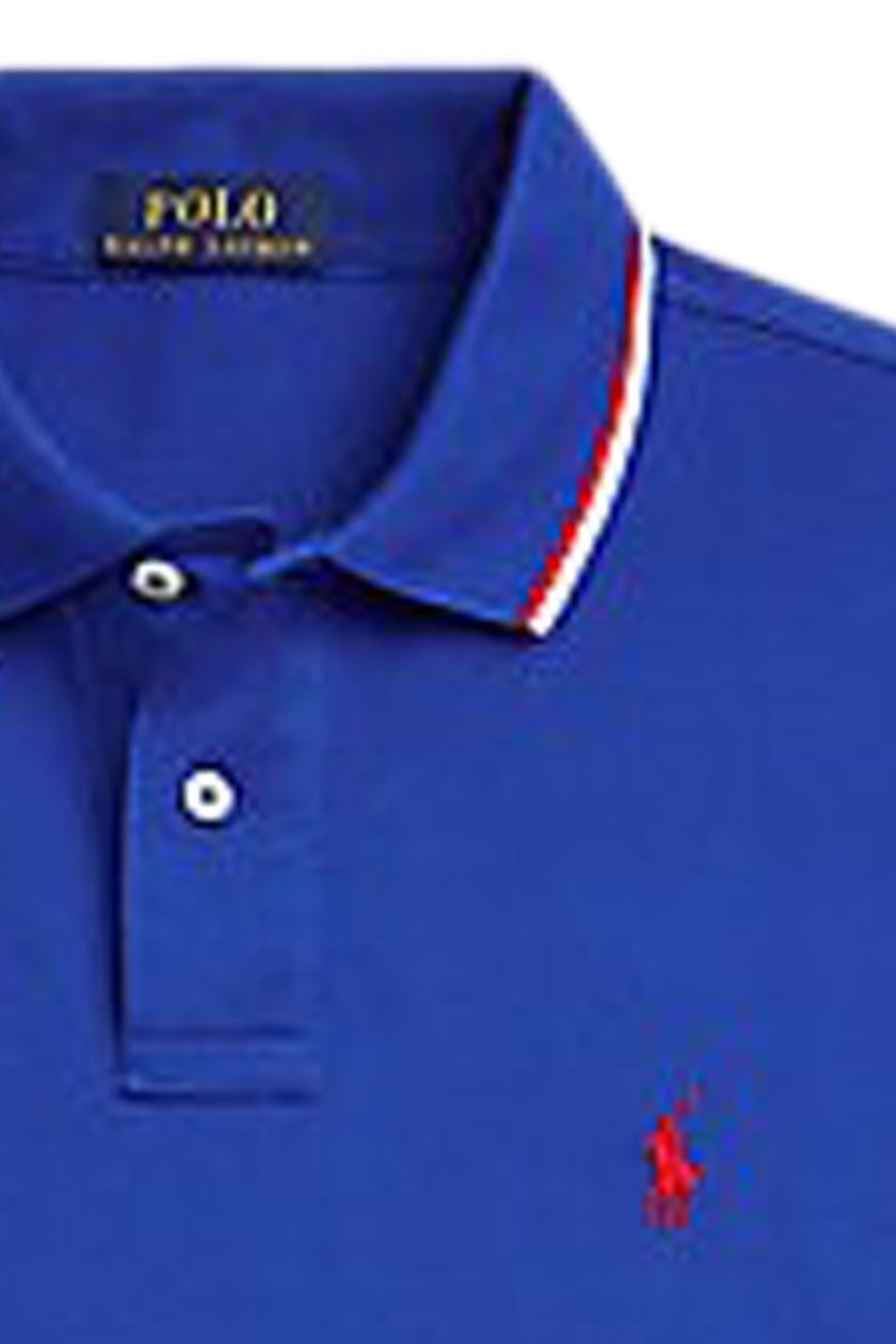 Ralph Lauren poloshirt blauw met contrastboord Big & Tall