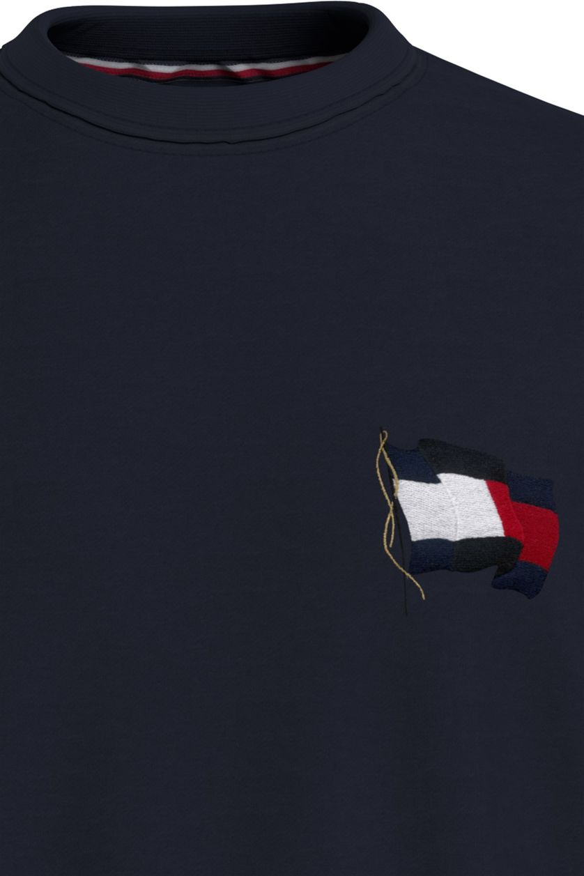 Sweater Tommy Hilfiger Big & Tall navy met vlag