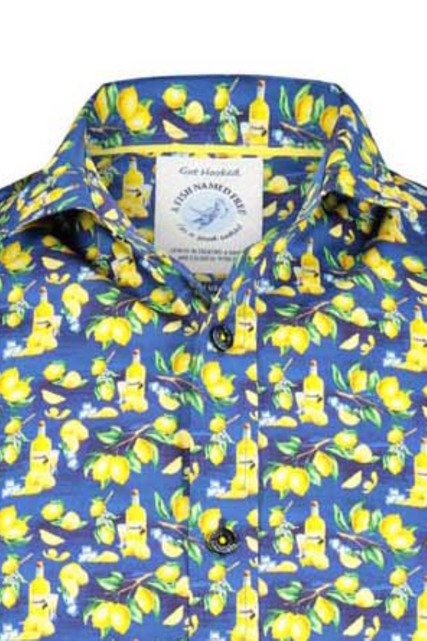 A Fish Named Fred overhemd lemons blauw geel