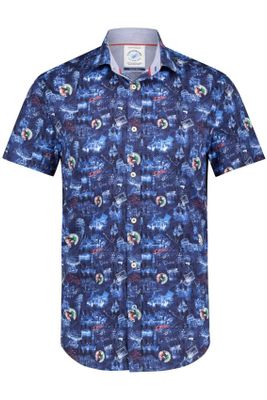 A Fish Named Fred A Fish Named Fred shirt korte mouwen blauw geprint