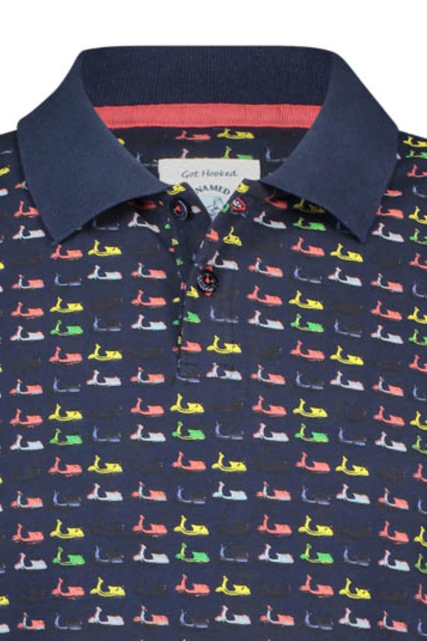 Poloshirt A Fish Named Fred navy scooter rpint