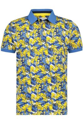 A Fish Named Fred A Fish Named Fred poloshirt geel met blauwe print