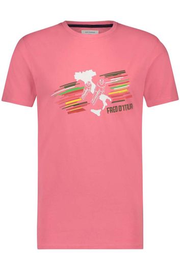 A Fish Named Fred t-shirt roze Fred D'italia opdruk