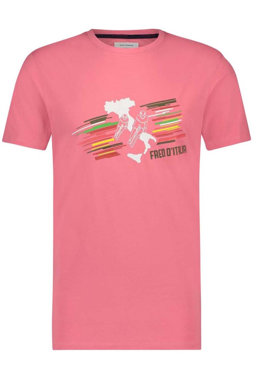 A Fish Named Fred t-shirt roze opdruk
