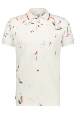 A Fish Named Fred Poloshirt A Fish Named Fred korte mouw print wit