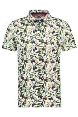 A Fish Named Fred Poloshirt groen olijven print A Fish Named Fred