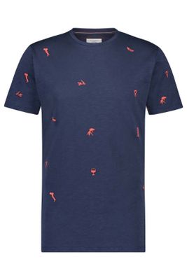 A Fish Named Fred T-shirt A Fish Named Fred rood opdruk navy gemeleerd