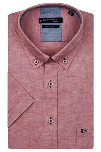 Button-down boord Giordano overhemd rood