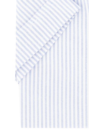 Giordano overhemd korte mouw gestreept wit met blauw