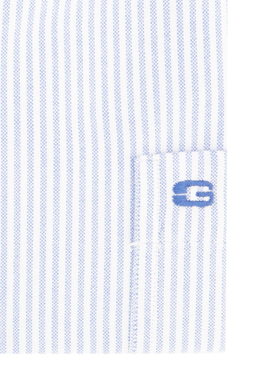 Overhemd Giordano blauw witte streepjes korte mouw