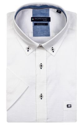 Giordano Regular Fit Giordano overhemd wit korte mouwen