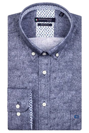 Overhemd Giordano print Regular Fit grijs