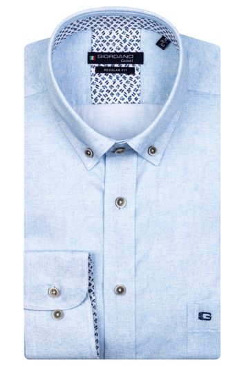 Overhemd Giordano print blauw button-down