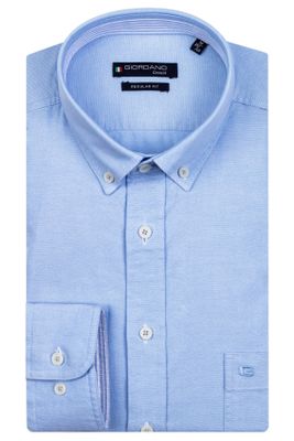 Giordano Giordano overhemd blauw borstzak