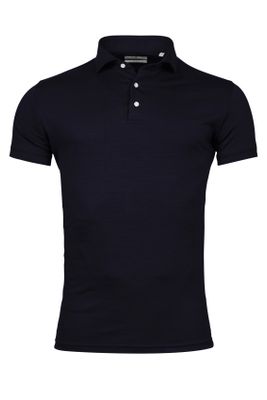 Thomas Maine polo Thomas Maine donkerblauw effen wol normale fit