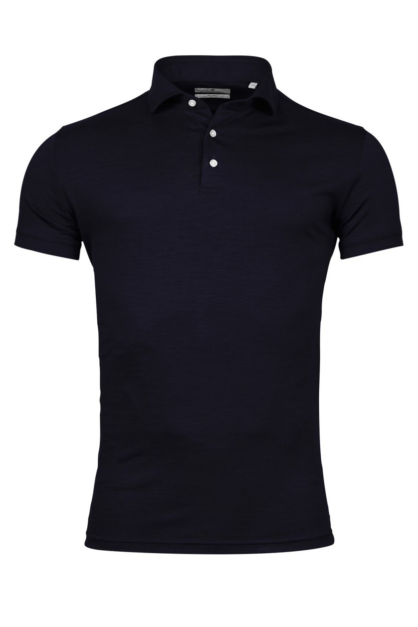 Thomas Maine polo donkerblauw effen wol normale fit