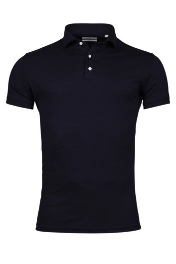 Thomas Maine polo normale fit donkerblauw effen wol