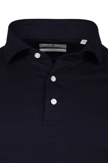 Thomas Maine polo normale fit donkerblauw effen wol