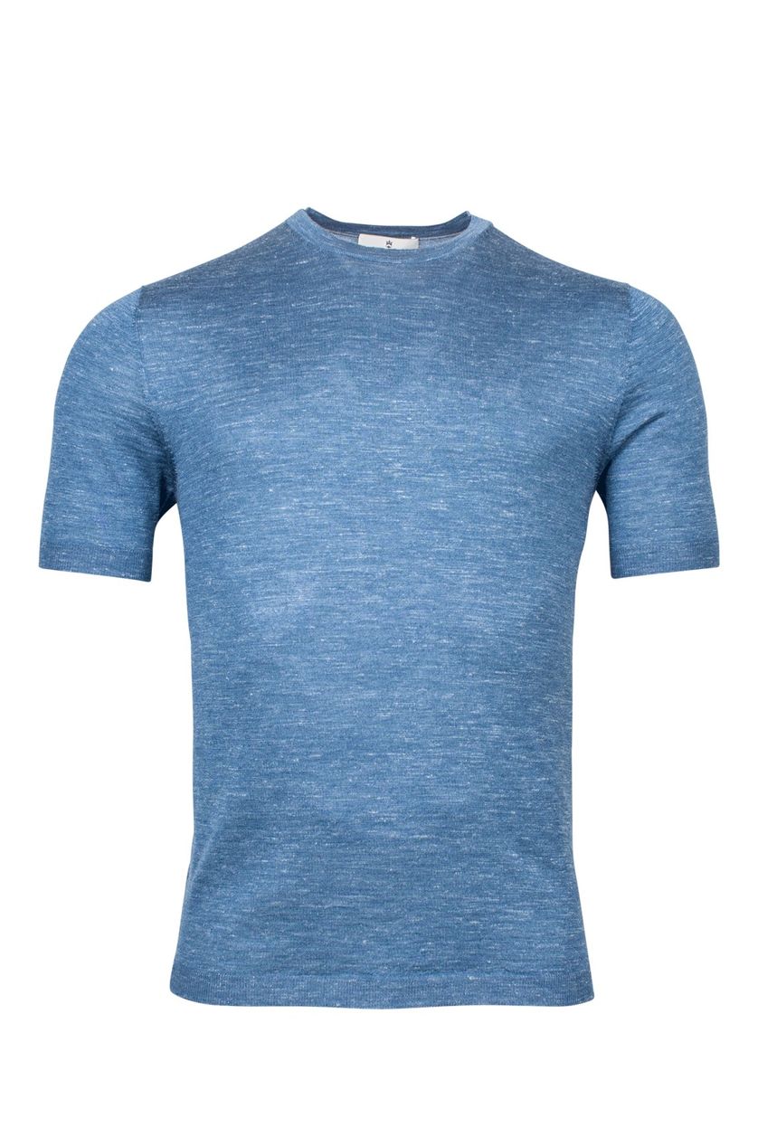 T-shirt wol menging Thomas Maine blauw